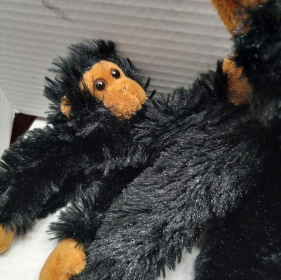 Adventure Planet Hanging Monkey w/Baby 18 in/7 1/2 in Black Stuffed Animal Plush - Picture 6 of 8